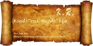 Kopácsi Rozália névjegykártya