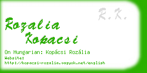 rozalia kopacsi business card