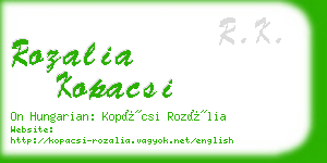 rozalia kopacsi business card